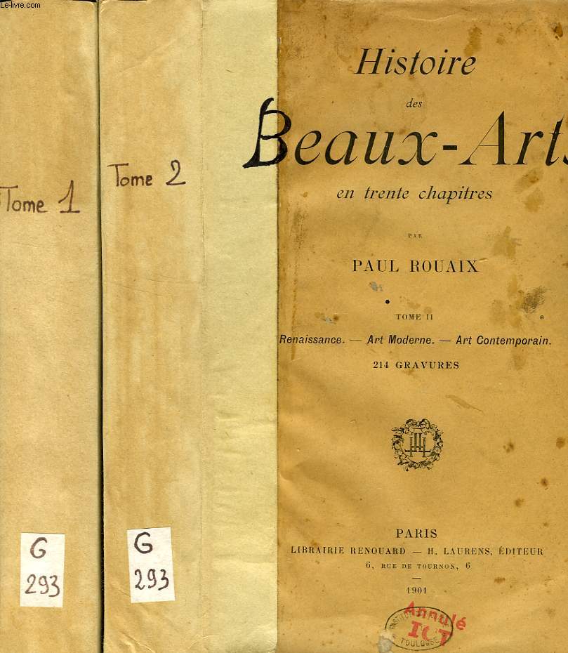 HISTOIRE DES BEAUX-ARTS EN TRENTE CHAPITRES, 2 TOMES