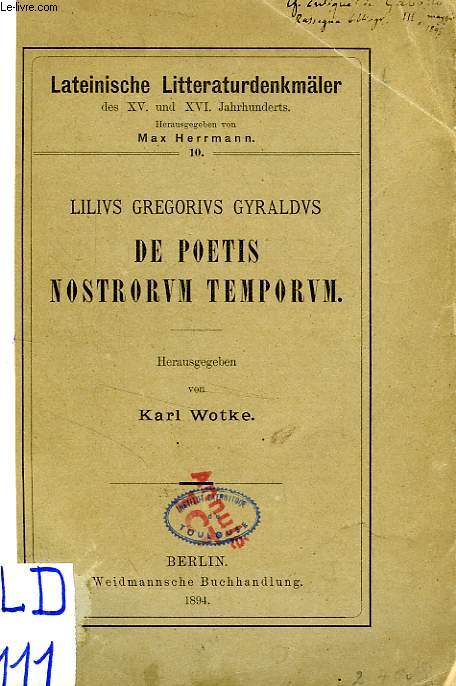 DE POETIS NOSTRORUM TEMPORUM