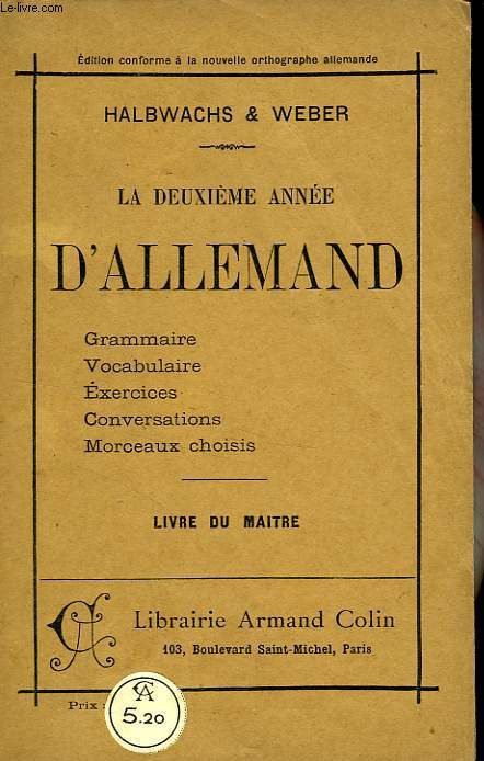 LA DEUXIEME ANNEE D'ALLEMAND, LIVRE DU MAITRE