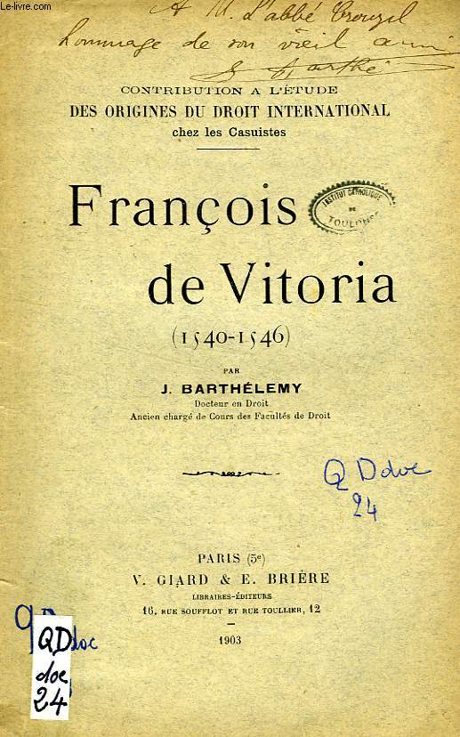 FRANCOIS DE VITORIA (1540-1546)