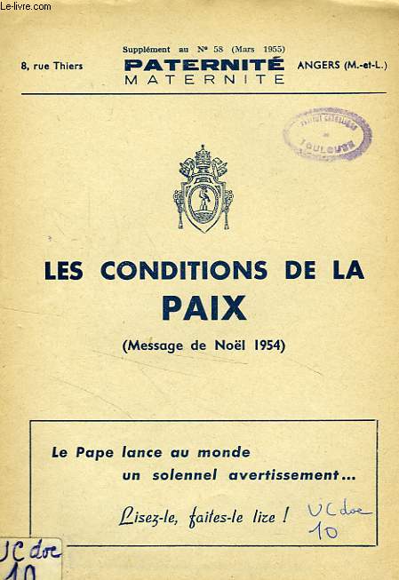 PATERNITE MATERNITE, SUPPLEMENT AU N 58 (MARS. 1955)