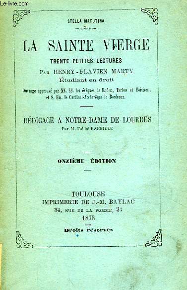 LA SAINTE VIERGE, TRENTE PETITES LECTURES