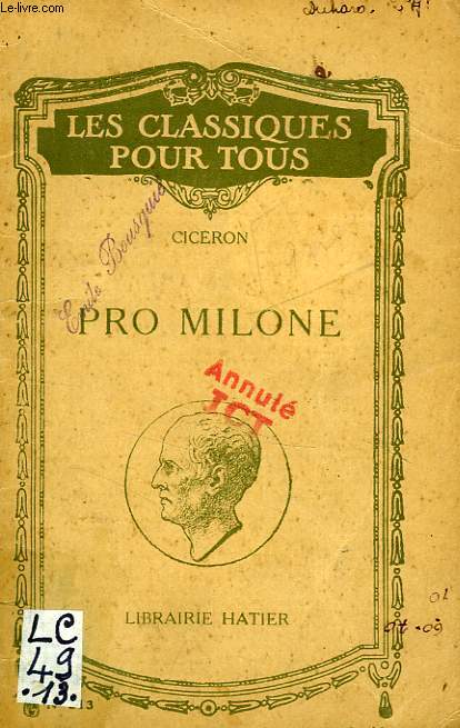 PLAIDOYER POUR T. A. MILON