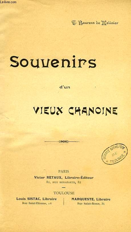 SOUVENIRS D'UN VIEUX CHANOINE