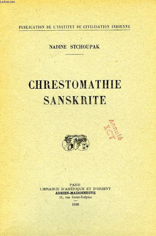 CHRESTOMATHIE SANSKRITE
