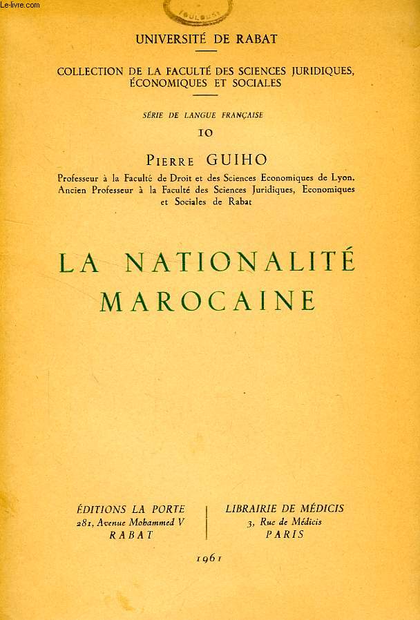 LA NATIONALITE MAROCAINE