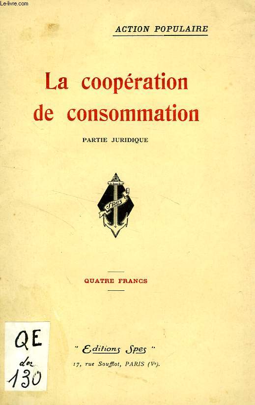 LA COOPERATION DE CONSOMMATION, PARTIE JURIDIQUE
