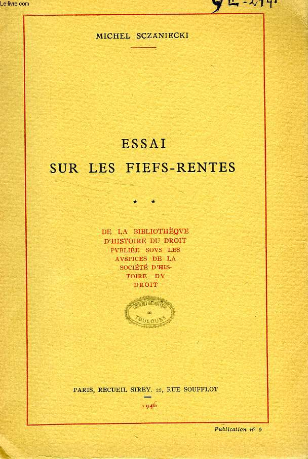 ESSAI SUR LES FIEFS-RENTES