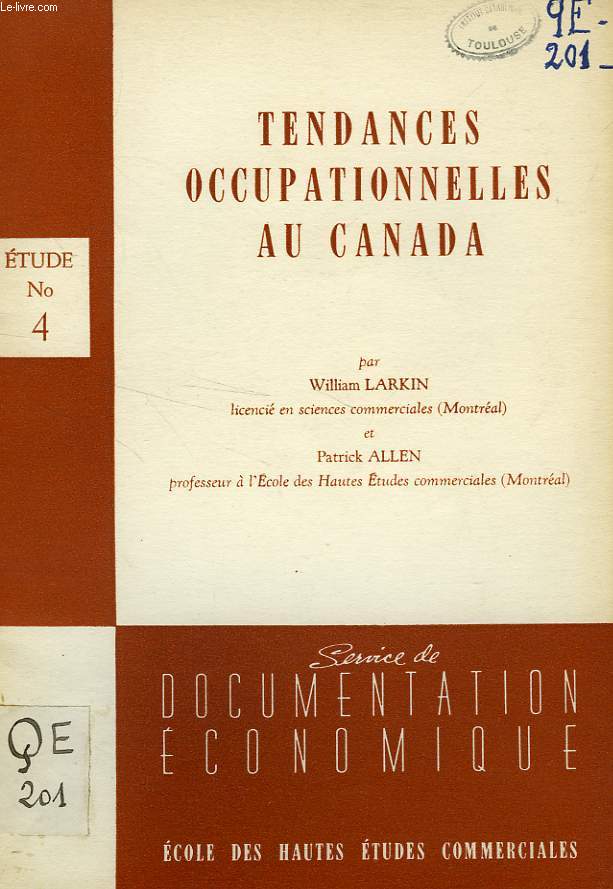 TENDANCES OCCUPATIONNELLES AU CANADA