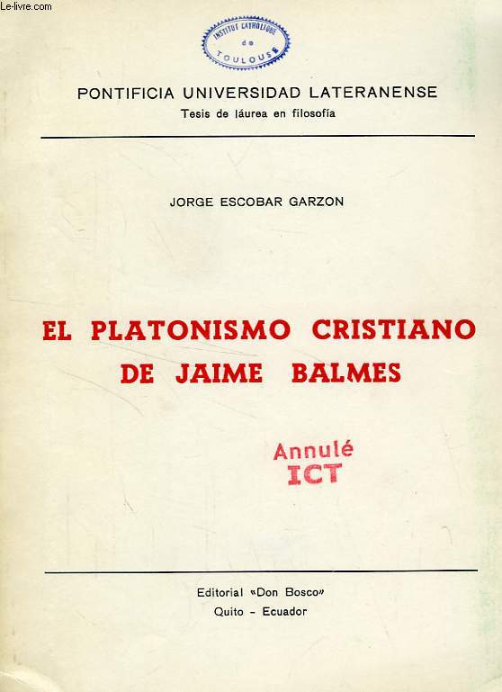 EL PLATONISMO CRISTIANO DE JAIME BALMES