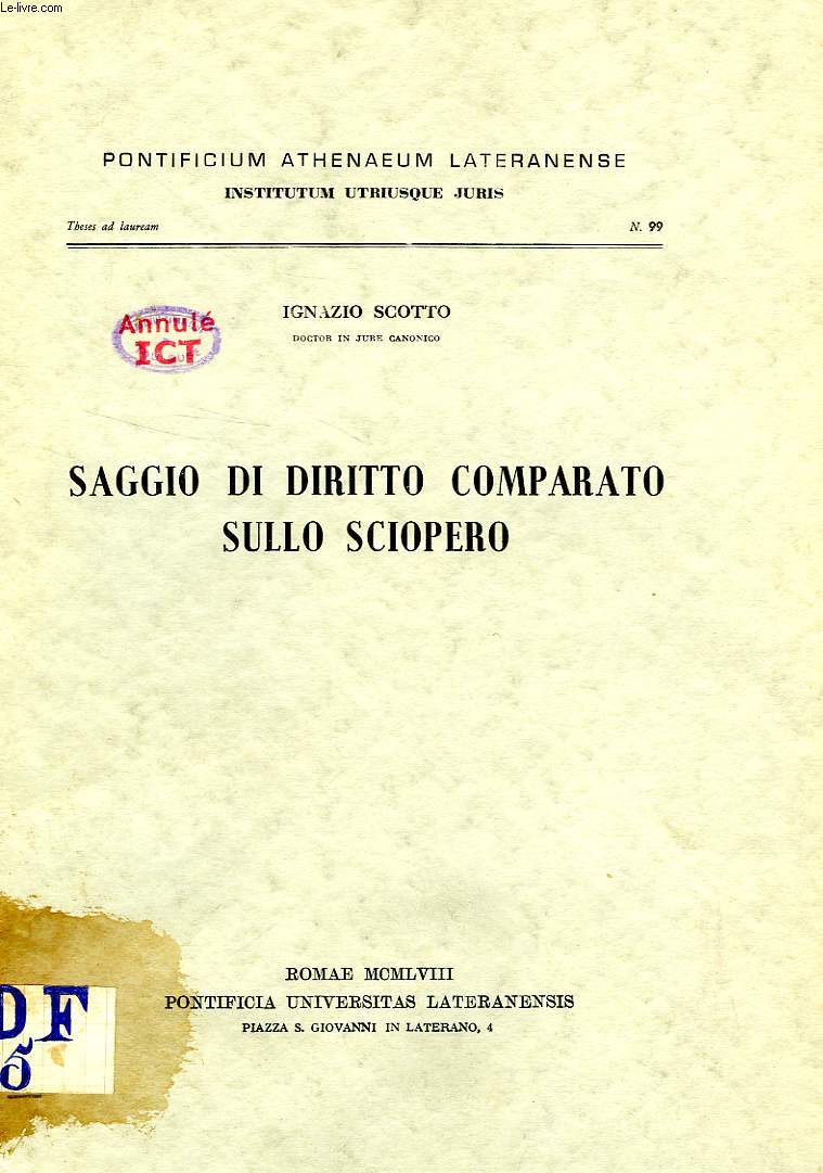 SAGGIO DI DIRITTO COMPARATO SULLO SCIOPERO