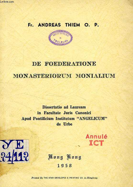 DE FOEDERATIONE MONASTERIORUM MONIALIUM