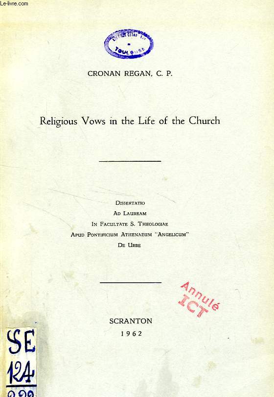 RELIGIOUS VOWS IN THE LIFE OF THE CHURCH