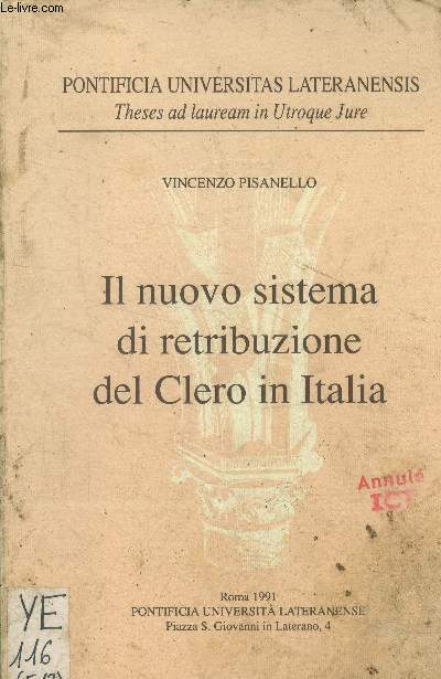 IL NUOVO SISTEMA DI RETRIBUZIONE DEL CLERO IN ITALIA