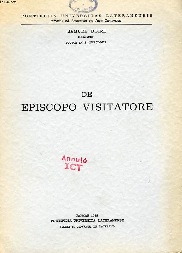 DE EPISCOPO VISITATORE