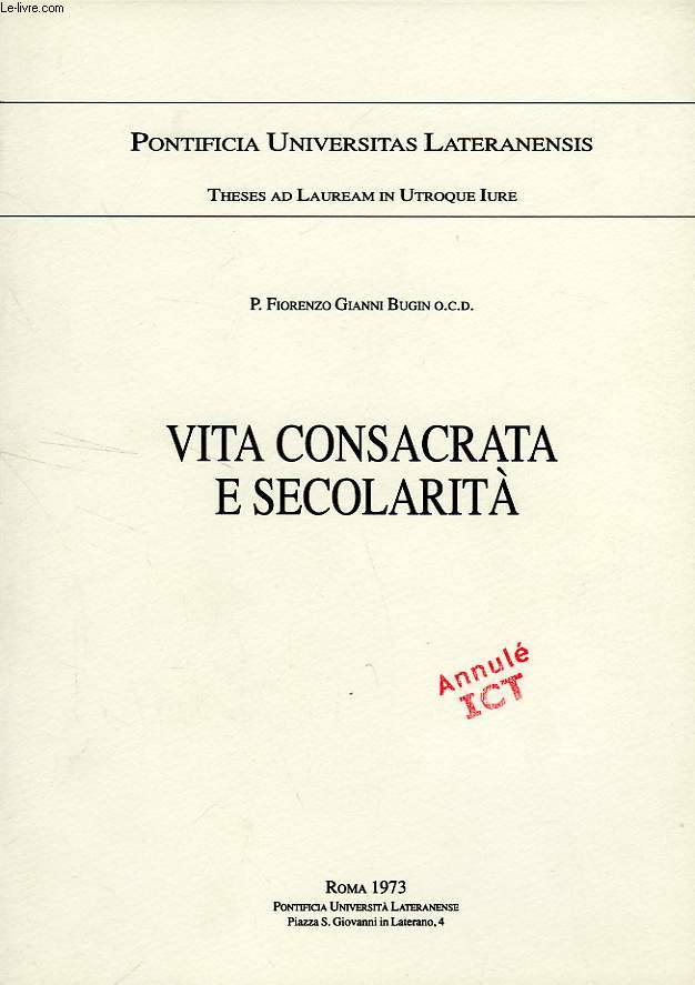 VITA CONSACRATA E SECOLARITA