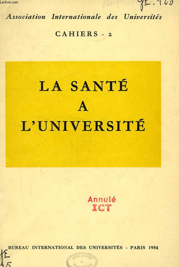 LA SANTE A L'UNIVERSITE