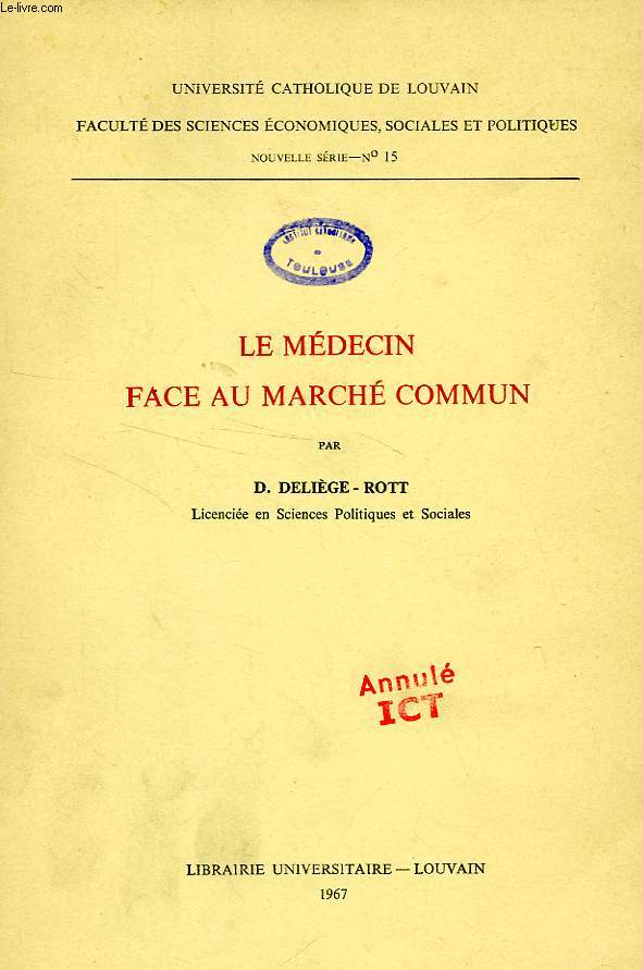 LE MEDECIN FACE AU MARCHE COMMUN