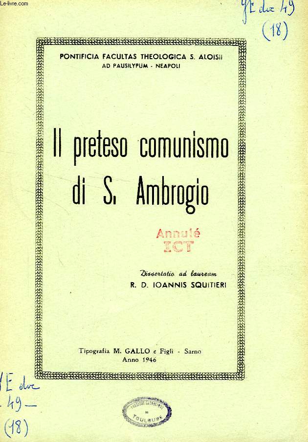 IL PRETESO COMUNISMO DI S. AMBROGIO