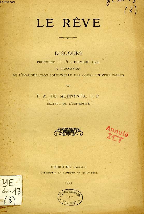 LE REVE, DISCOURS