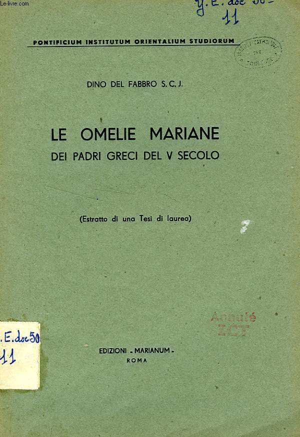 LE OMELIE MARIANE DEI PADRI GRECI DEL V SECOLO