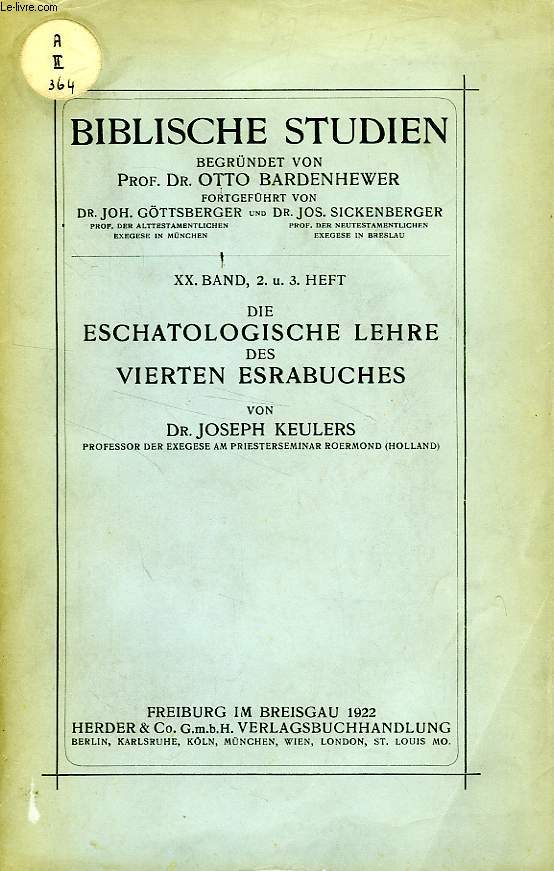 DIE ESCHATOLOGISCHE LEHRE DES VIERTEN ESRABUCHES