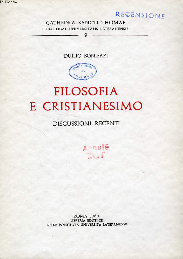 FILOSOFIA E CRISTIANESIMO, DISCUSSIONI RECENTI