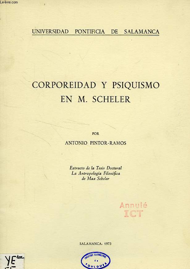 CORPOREIDAD Y PSIQUISMO EN M. SCHELER