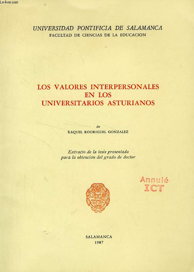 LOS VALORES INTERPERSONALES EN LOS UNIVERSITARIOS ASTURIANOS