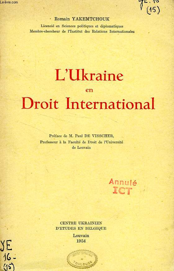 L'UKRAINE EN DROIT INTERNATIONAL