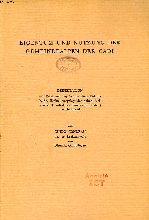 EIGENTUM UND NUTZUNG DER GEMEINDEALPEN DER CADI (DISSERTATION)