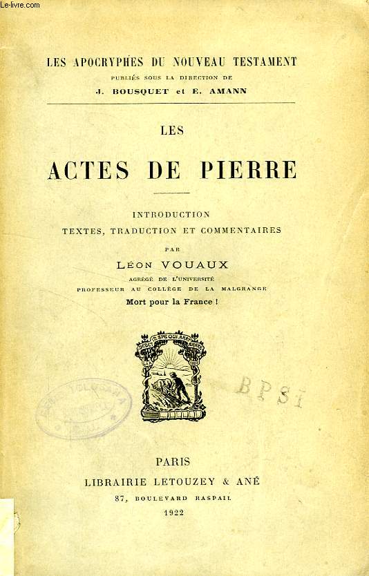 LES ACTES DE PIERRE