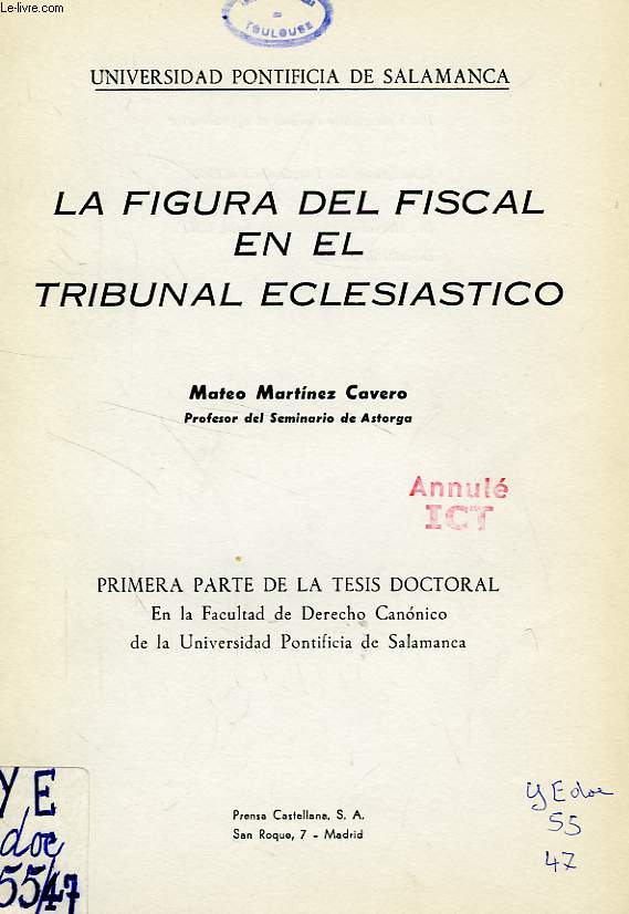 LA FIGURA DEL FISCAL EN EL TRIBUNAL ECLESIASTICO