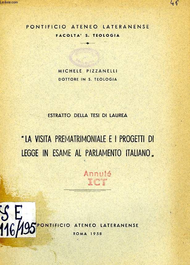 LA VISITA PREMATRIMONIALE E I PROGETTI DI LEGGE IN ESAME AL PARLAMENTO ITALIANO