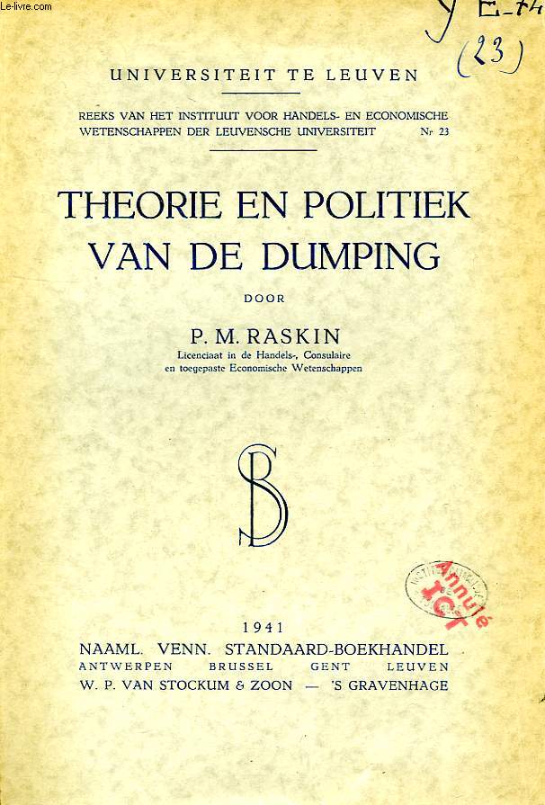 THEORIE EN POLITIEK VAN DE DUMPING