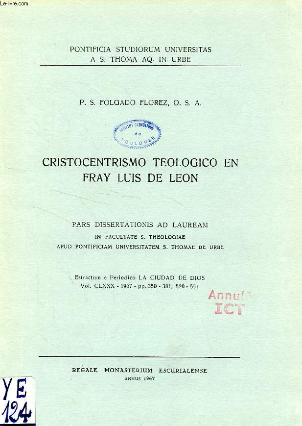 CRISTOCENTRISMO TEOLOGICO EN FRAY LUIS DE LEON