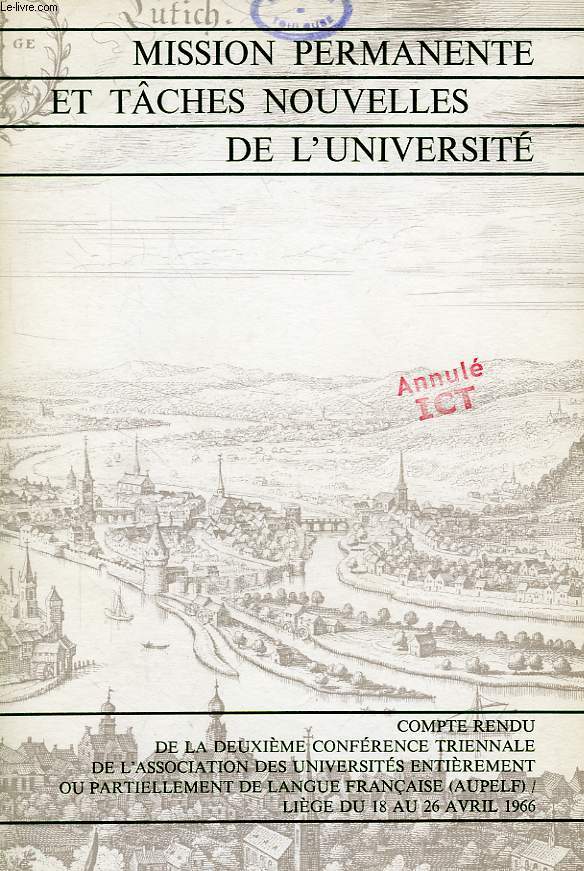 MISSION PERMANENTE ET TACHES NOUVELLES DE L'UNIVERSITE