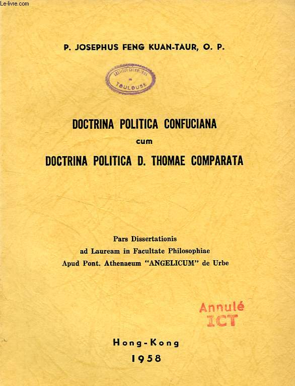 DOCTRINA POLITICA CONFUCIANA CUM DOCTRINA POLITICA D. THOMAE COMPARATA