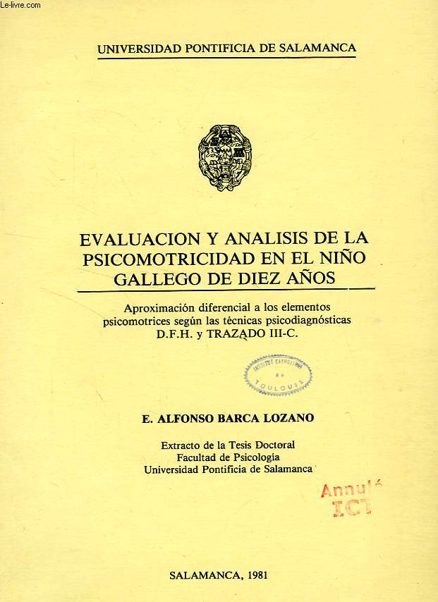 EVALUACION Y ANALISIS DE LA PSICOMOTRICIDAD EN EL NIO GALLEGO DE DIEZ AOS