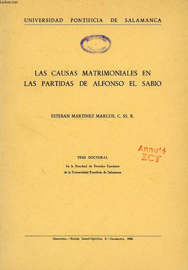 LAS CAUSAS MATRIMONIALES EN LAS PARTIDAS DE ALFONSO EL SABIO