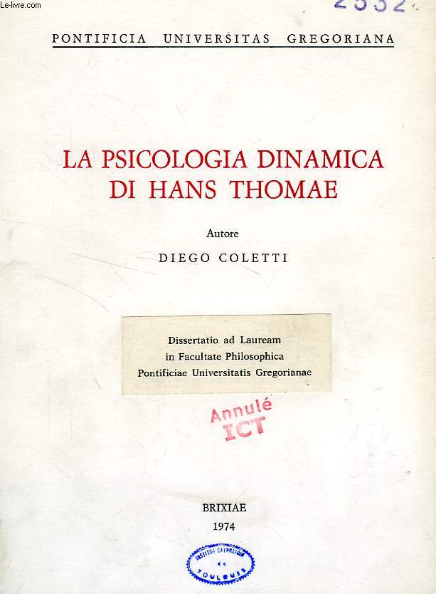 LA PSICOLOGIA DINAMICA DI HANS THOMAE