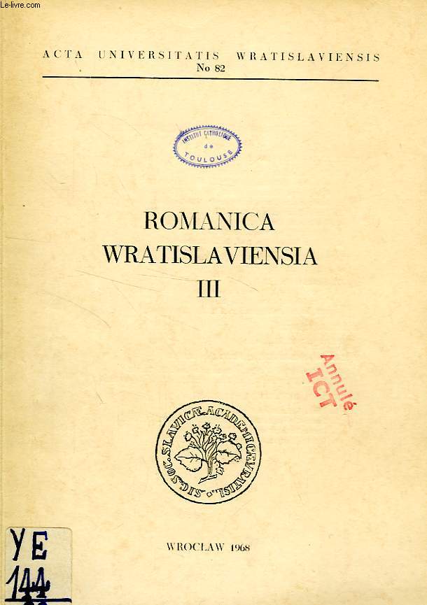 ROMANICA WRATISLAVIENSA, III