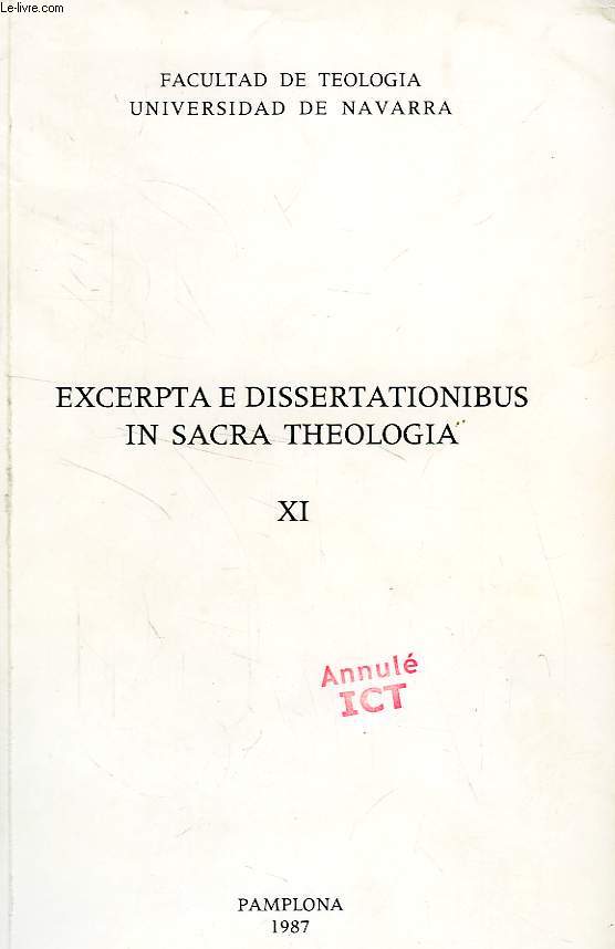 EXCERPTA E DISSERTATIONIBUS IN SACRA THEOLOGIA, XI