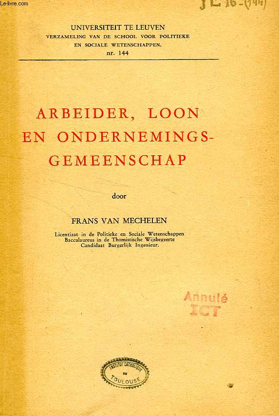 ARBEIDER, LOON EN ONDERNEMINGSGEMEENSCHAP