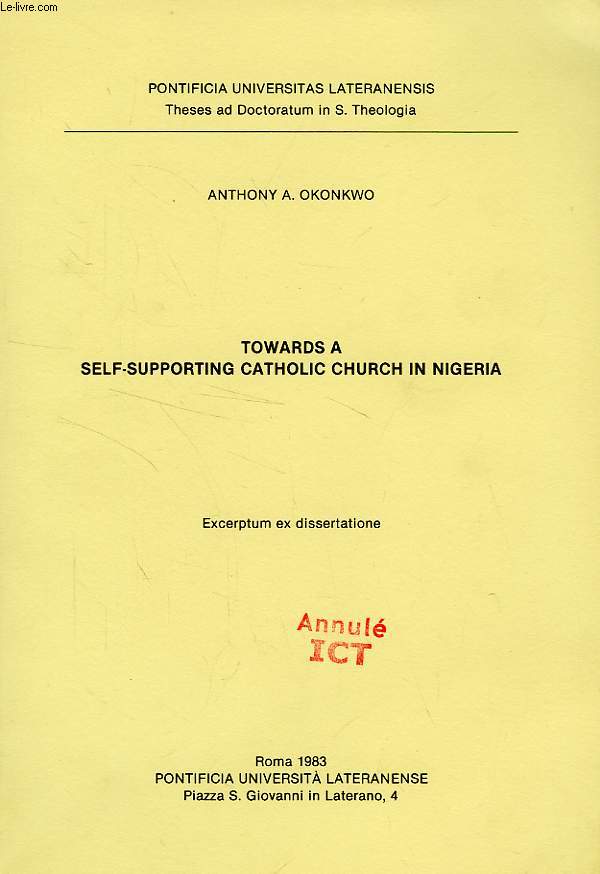 TOWARDS A SELF-SUPPORTING CATHOLIC CHURCH IN NIGERIA