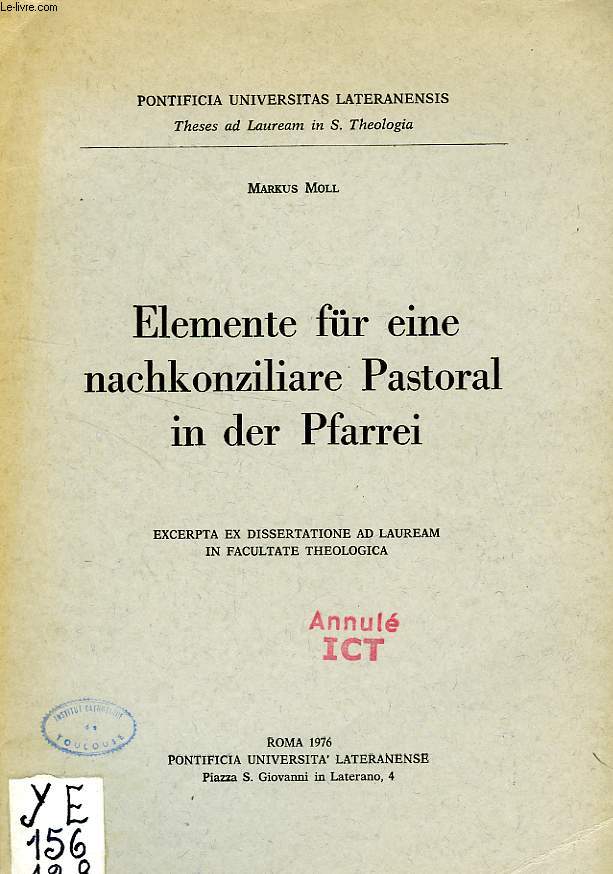 ELEMENTE FUR EINE NACHKONZILIARE PASTORAL IN DER PFARREI