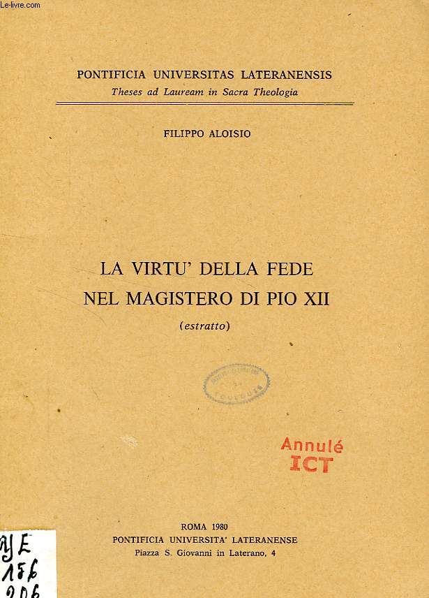 LA VIRTU' DELLA FEDE NEL MAGISTERO DI PIO XII