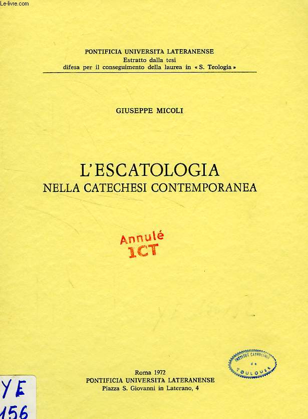 L'ESCATOLOGIA NELLA CATECHESI CONTEMPORANEA