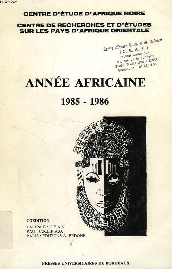 ANNEE AFRICAINE 1985-1986
