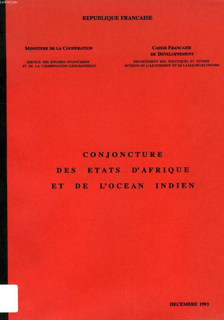 CONJONCTURE DES ETATS D'AFRIQUE ET DE L'OCEAN INDIEN